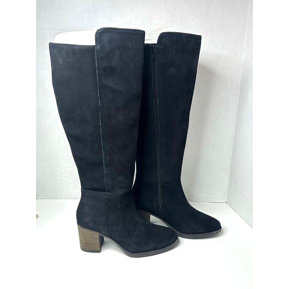 Lucky Brand Shoes - Lucky Brand Women's Bonnay Wide Calf Knee-High Boots Black Suede Size 8M